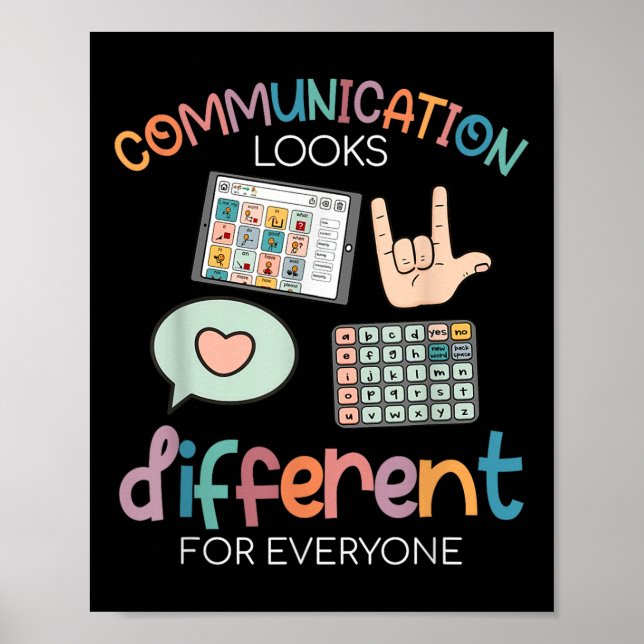 Communication Looks Different For Everyone Autism  Poster (Front)