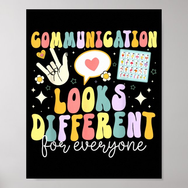 Communication Looks Different For Everyone Speech  Poster (Front)