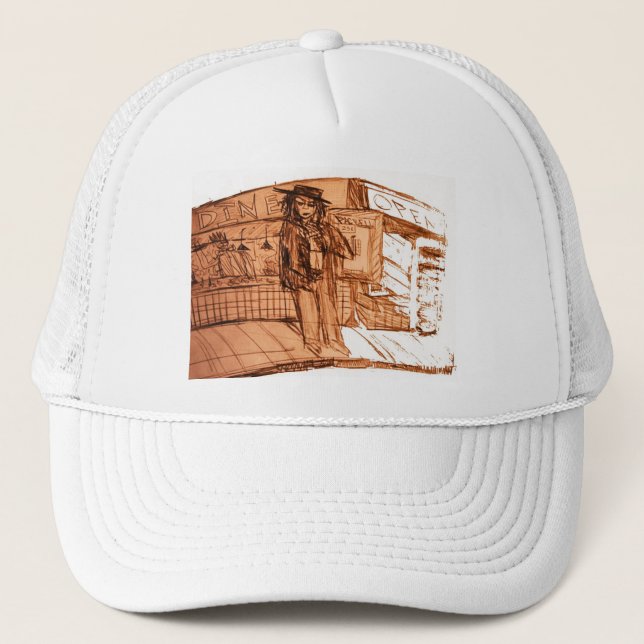 COMMUNICATION POINT WHITE TRUCKER HAT (Front)