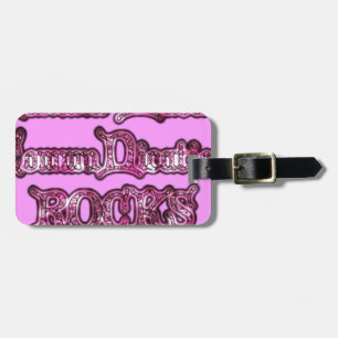 Communication Rocks Pink Hakuna Matata .png Luggage Tag