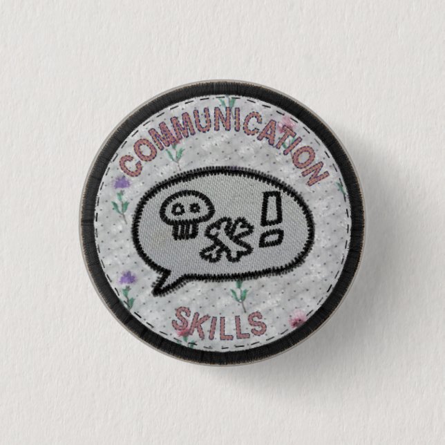 Communication skills resume  boy scout patch 1 inch round button (Front)