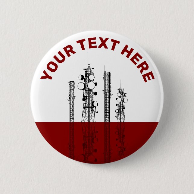 Communication Towers 2 Inch Round Button (Front)