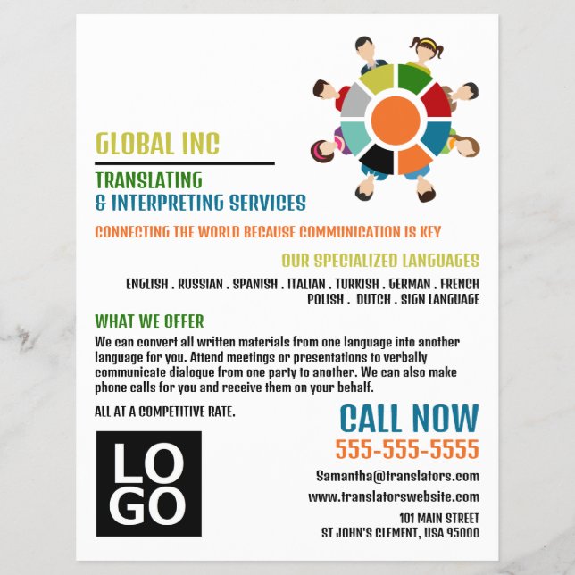 Communication Wheel, Translator & Interpreter Flyer (Front)