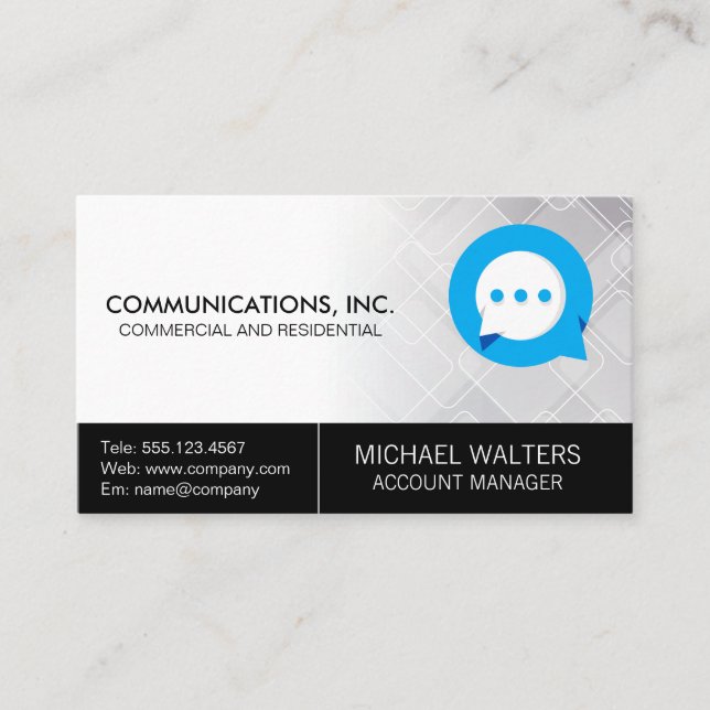 Communications Chat Logo Business Card (Front)