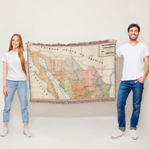 (Communications Letter) Map of Mexico Throw Blanket