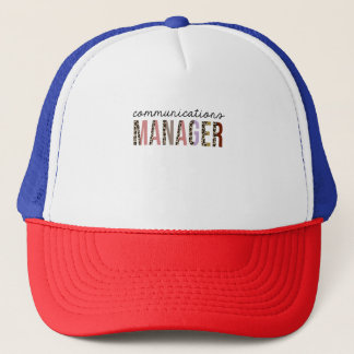 Communications manager Leopard Print Funny Trucker Hat