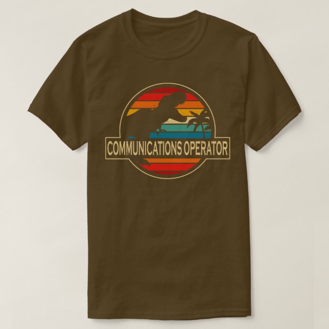 Communications Operator Dinosaur T-Shirt (Design Front)