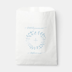 Communion Blue Wreath and Cross Favour Bag