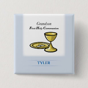 Communion Body and Blood Grandson 2 Inch Square Button