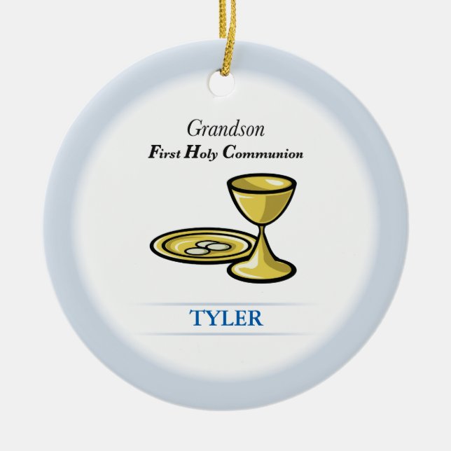 Communion Body and Blood Grandson Ceramic Ornament (Front)