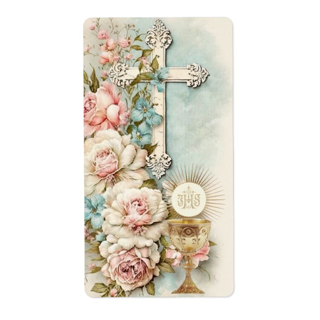 Communion catholique Vintage Florale (Devant)