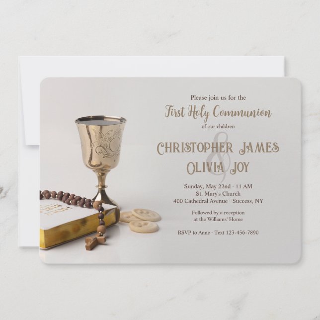 Communion Chalice Religious Invitation (Front)