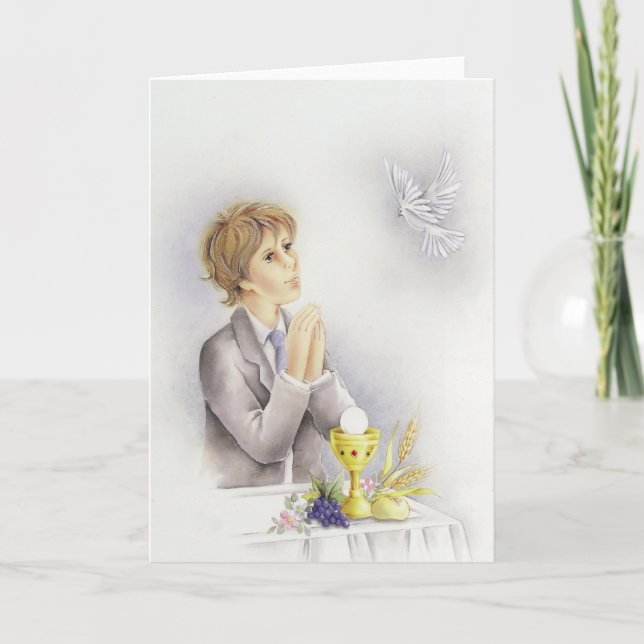 Communion confirmation for boys card (Front)