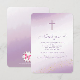 Communion Cross Lavender Watercolor Invitation