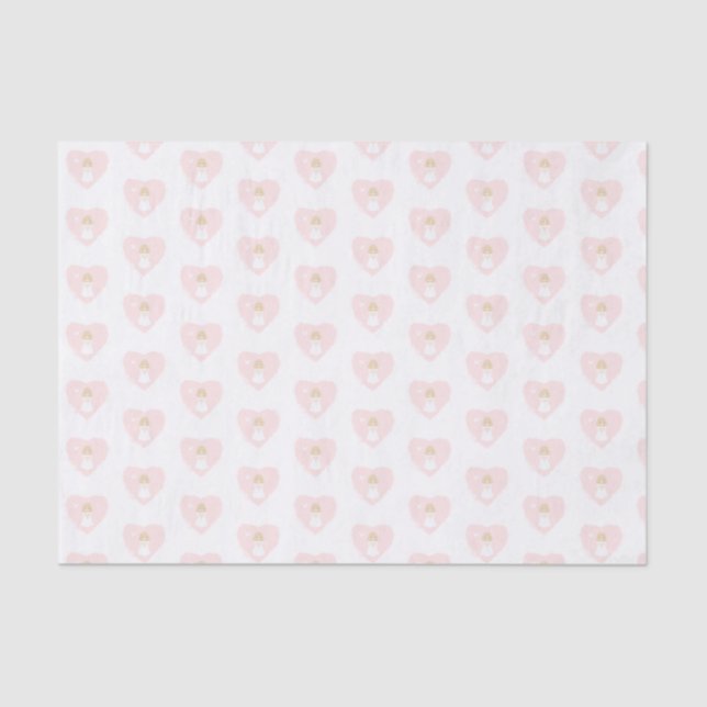 Communion Dove Blonde Girl Tissue Paper (Front)