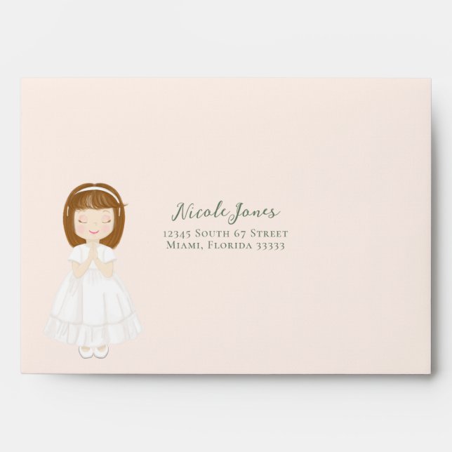 Communion Girl Praying Envelope (Front)