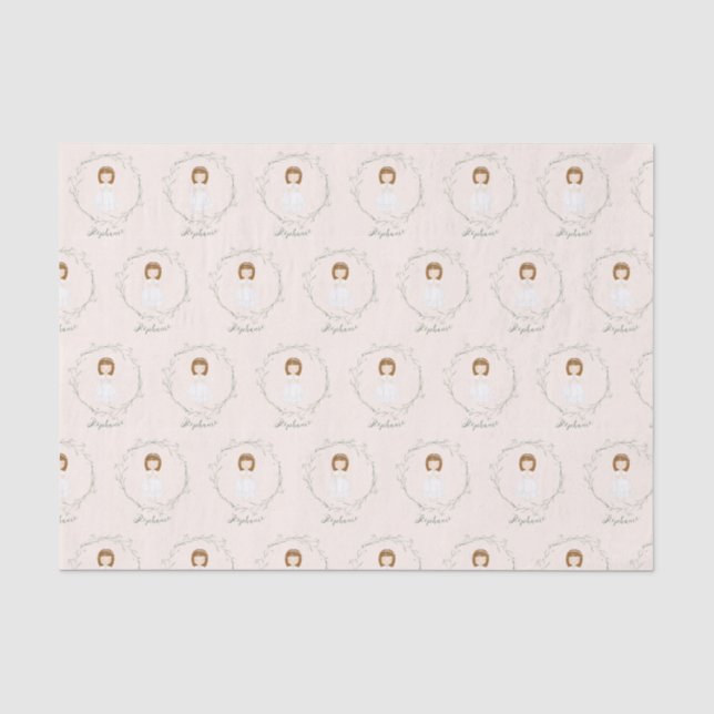 Communion Girl Praying Tissue Paper (Front)