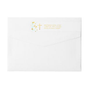 Communion Mint and Gold Confetti Wrap Around Label