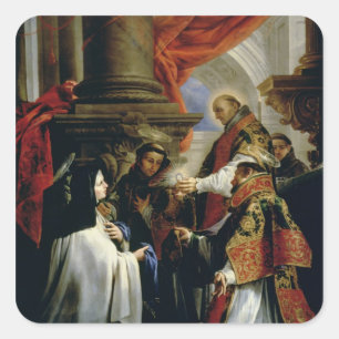 Communion of St. Teresa of Avila c.1670 Square Sticker
