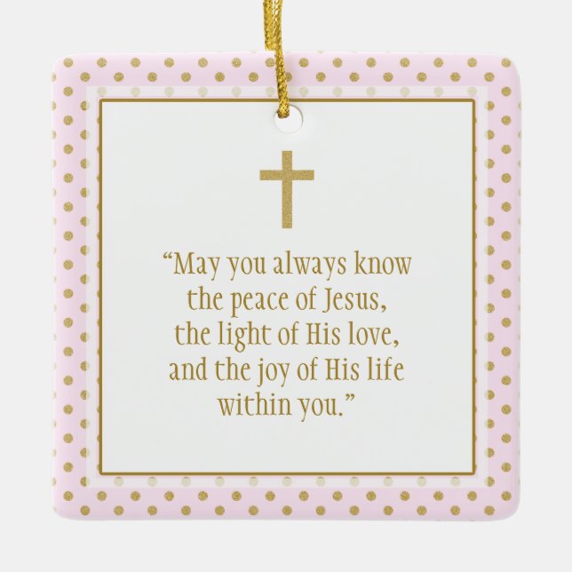 Communion Prayer Ceramic Ornament (Front)