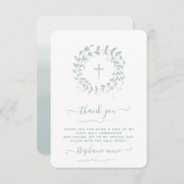 Communion Sage Wreath and Cross Invitation (Front/Back)