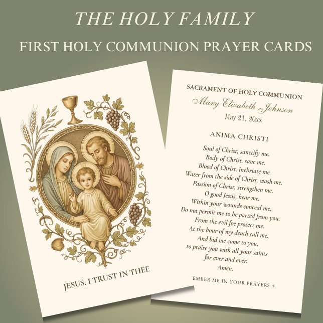 Communion Sainte Famille Souvenir Carte Sainte (Créateur téléchargé)