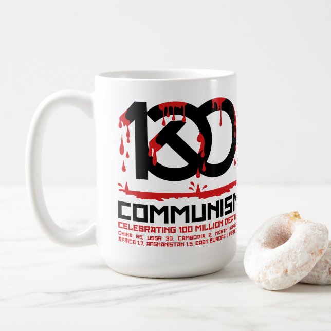 Communism, celebrating 100 million deaths coffee mug (With Donut)