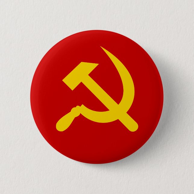 Communism hammer and sickle 2 inch round button (Front)