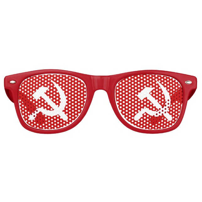 Communism hammer and sickle symbol retro sunglasses (Front)
