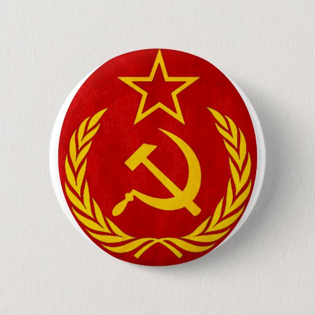 communism Russian symbol 2 Inch Round Button (Front)