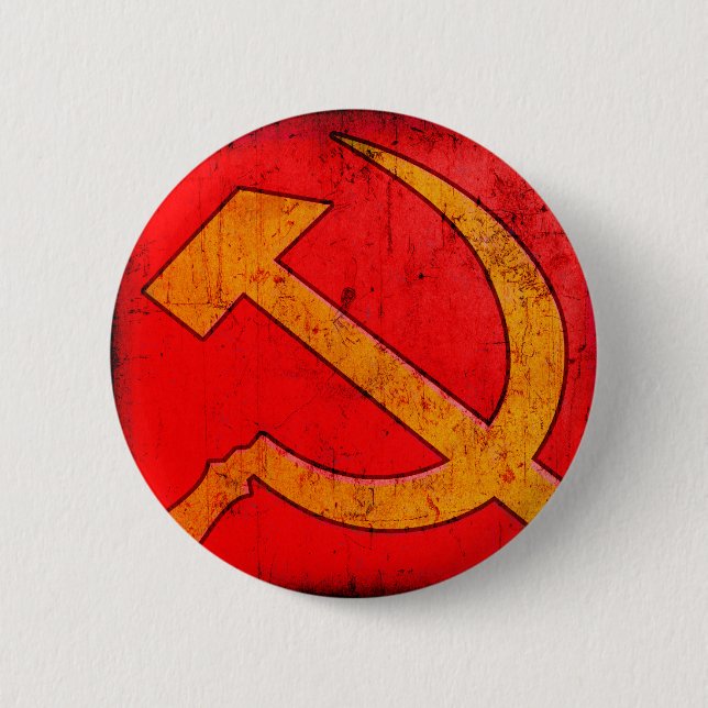 Communism USSR Hammer and Sickle Button (Front)