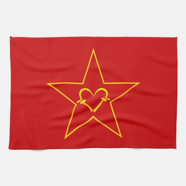 Communist Heart Kitchen Towel (Horizontal)