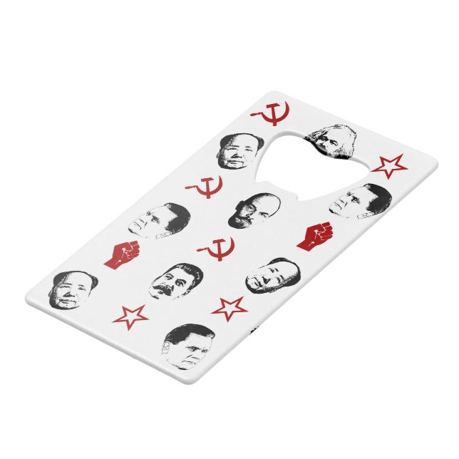 Communist Leaders Credit Card Bottle Opener (Back Angled)