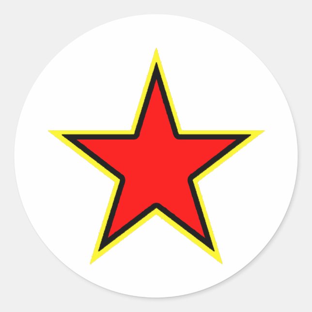 Communist Red Star Classic Round Sticker (Front)