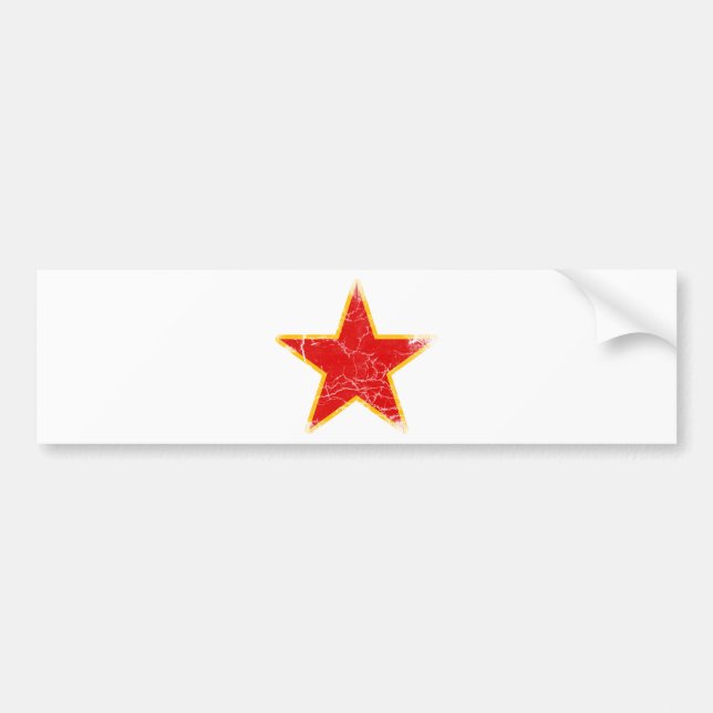 Communist Red Star Vintage Bumper Sticker (Front)