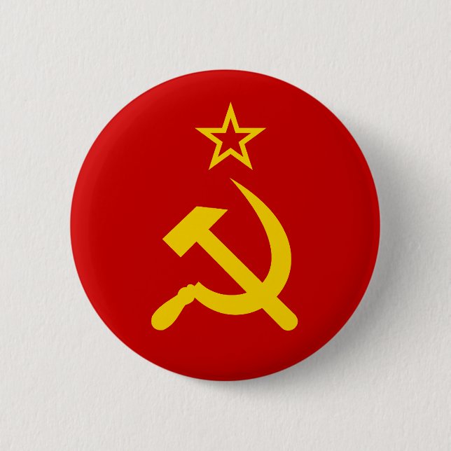 Communist Russia Flag USSR 2 Inch Round Button (Front)