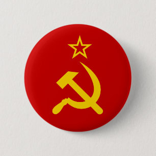 Communist Russia Flag USSR 2 Inch Round Button