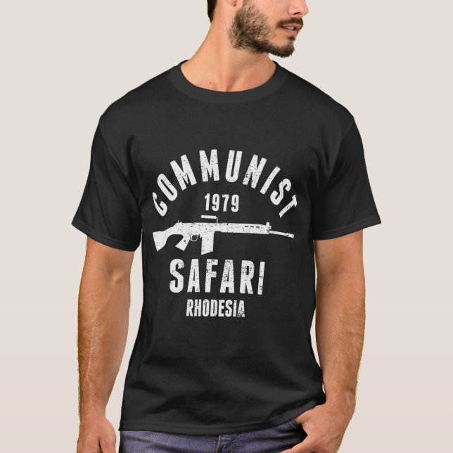 Communist Safari 1979 Rhodesia Light Infantry T-Shirt (Front)