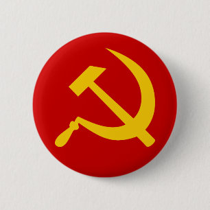 Communist USSR Russian Hammer and Sickle 2 Inch Round Button