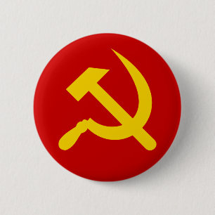 Communist USSR Russian Hammer and Sickle symbol 2 Inch Round Button