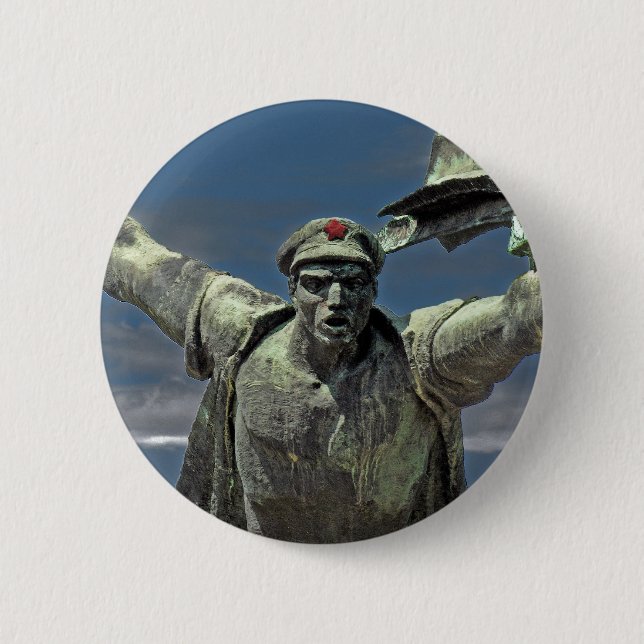 Communist Worker/Revolutionary (3) 2 Inch Round Button (Front)