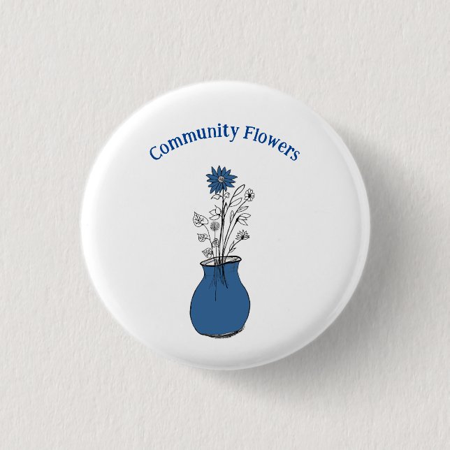 Community Flowers 1 Inch Round Button (Front)