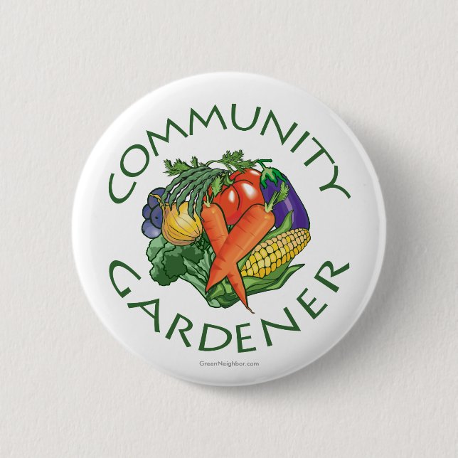 Community Gardening 2 Inch Round Button (Front)