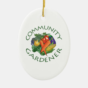 Community Gardening Ceramic Ornament