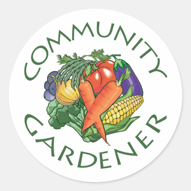 Community Gardening Classic Round Sticker (Front)
