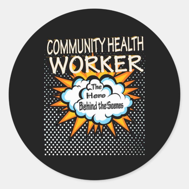Community Health Worker Hero Job Classic Round Sticker (Front)