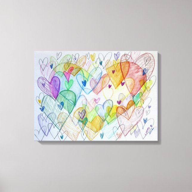 Community Hearts Canvas Painting Art Painting Print (Front)