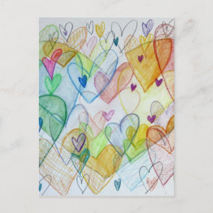 Community Hearts Colour Custom Art Postcards