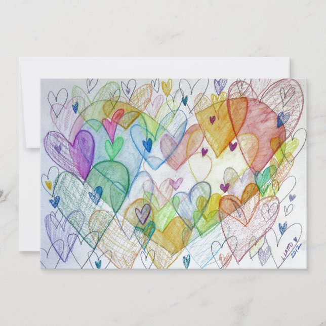 Community Hearts Colour Invitation (Front)