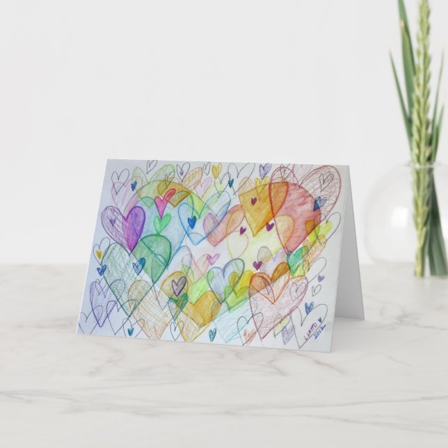 Community Hearts Painting Custom Note Art Card (Front)